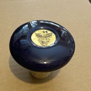 Vintage 1954 USNA LARGE BLUE CERAMIC cork bottles stopper